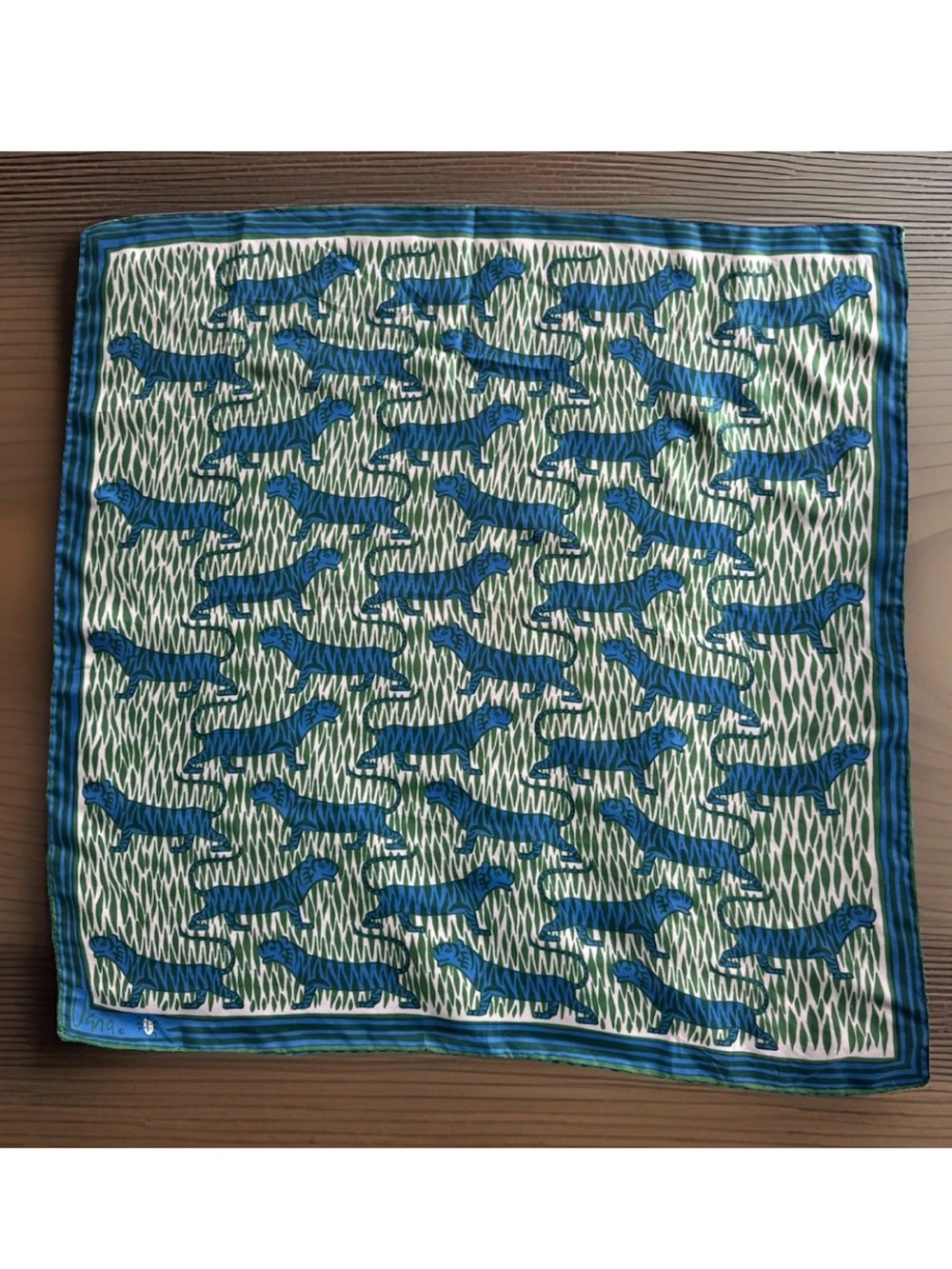 Vintage Vera Neumann Mod Tiger Print Scarf - Rayon/Silk Blend Made In Japan